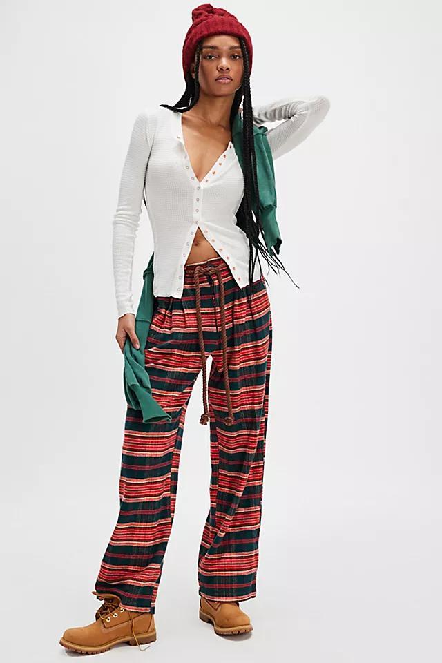 Preppy Plaid Pull-On Trousers Product Image