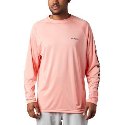Men's Columbia PFG UPF 50 Terminal Tackle™ Long Sleeve Shirt, Size: Small, Bright Nectar Product Image