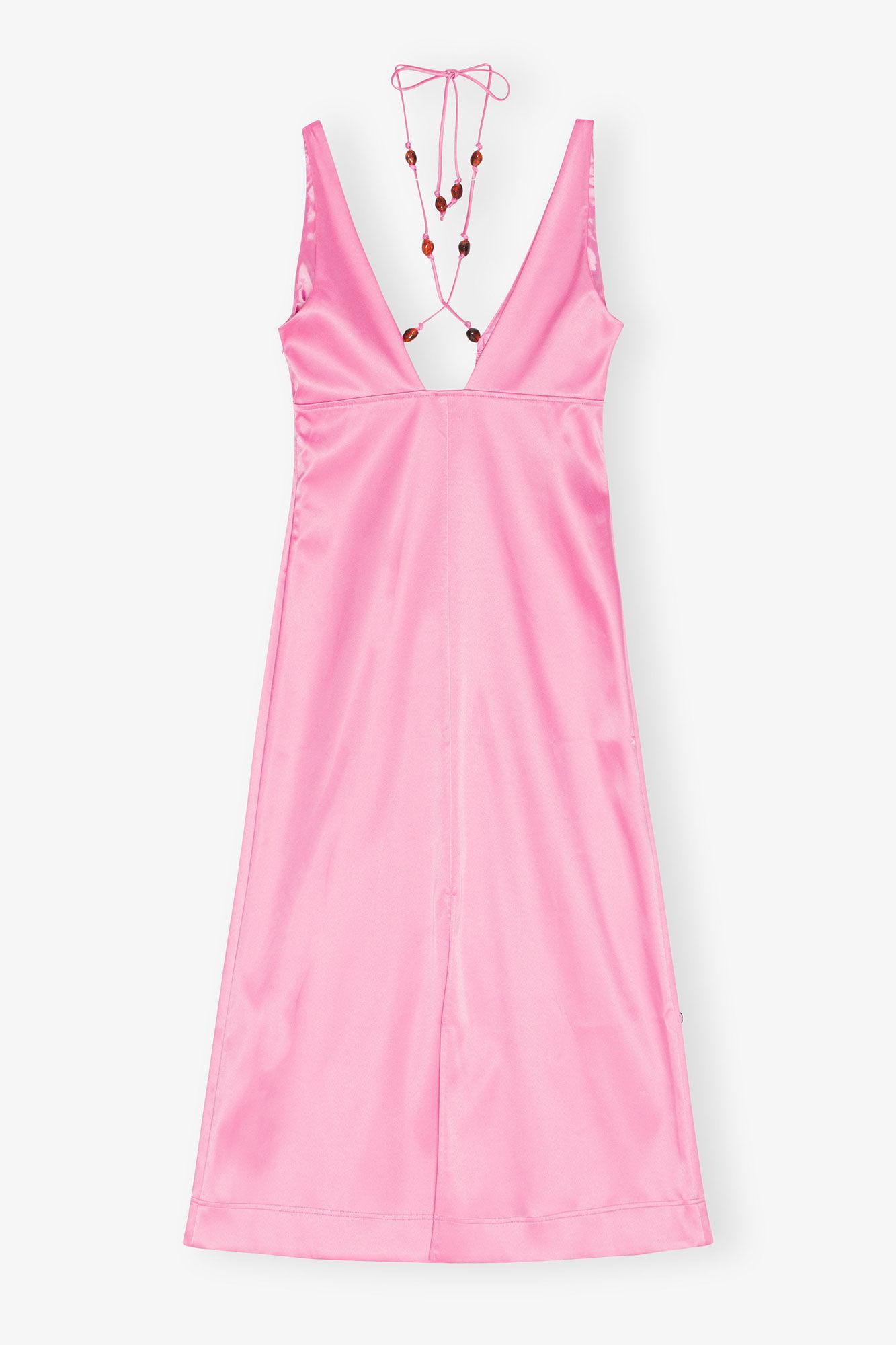 Double Satin Halter-Neck Dress Product Image