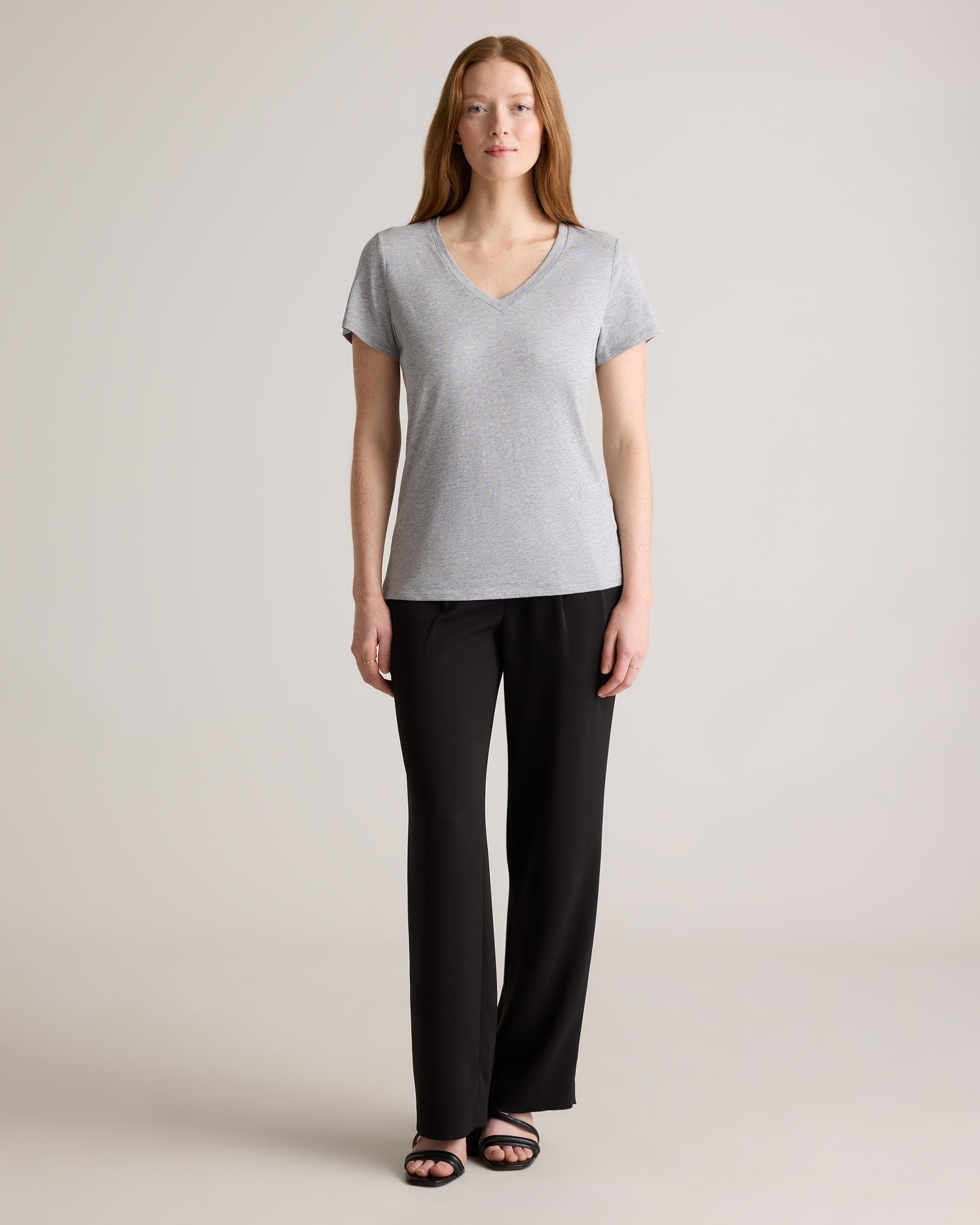 Quince | Women's Cotton Modal V Neck T-Shirt Size XL, Cotton/Modal Product Image