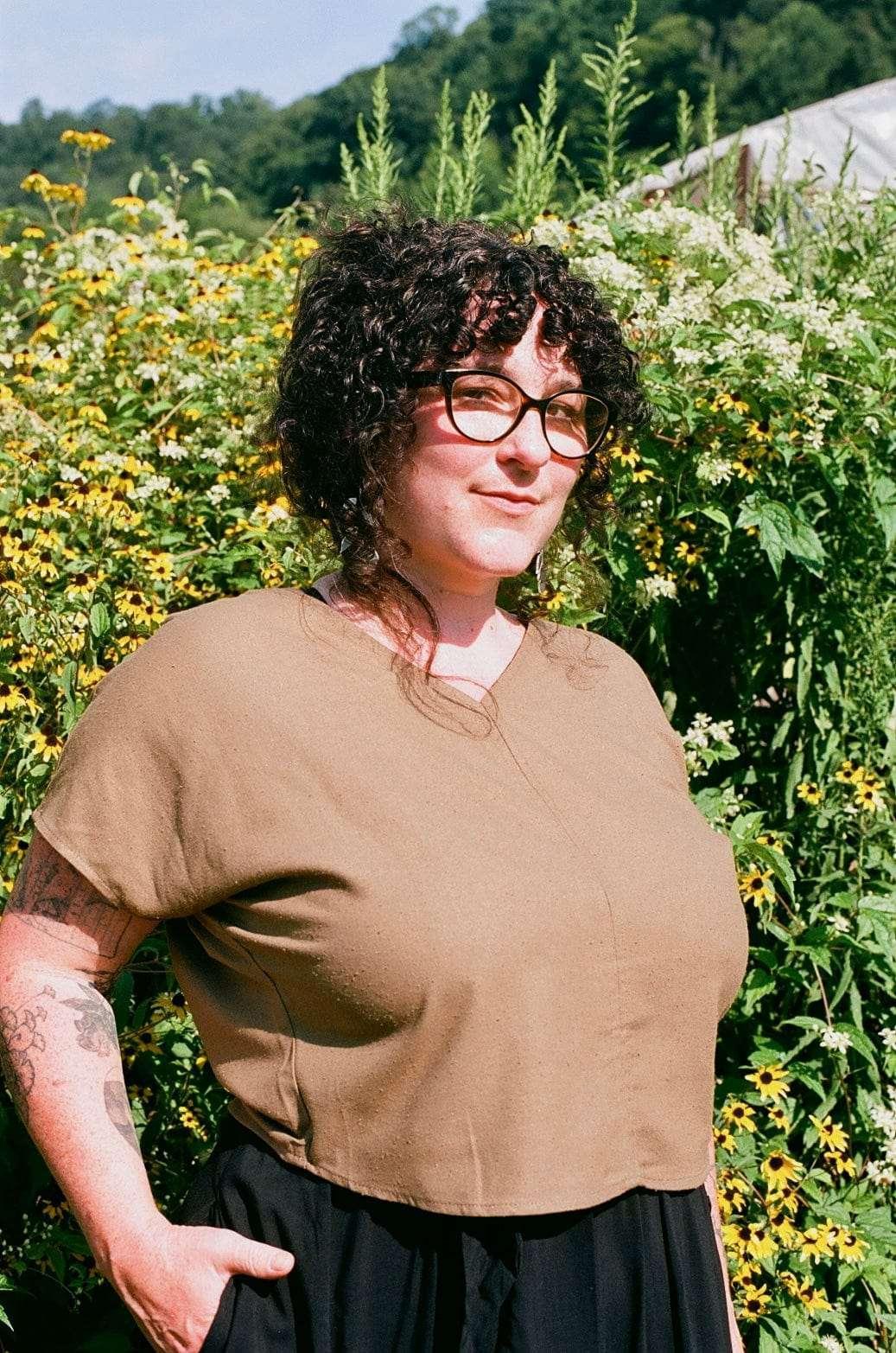 Dolman Top in Olive Raw Silk Product Image