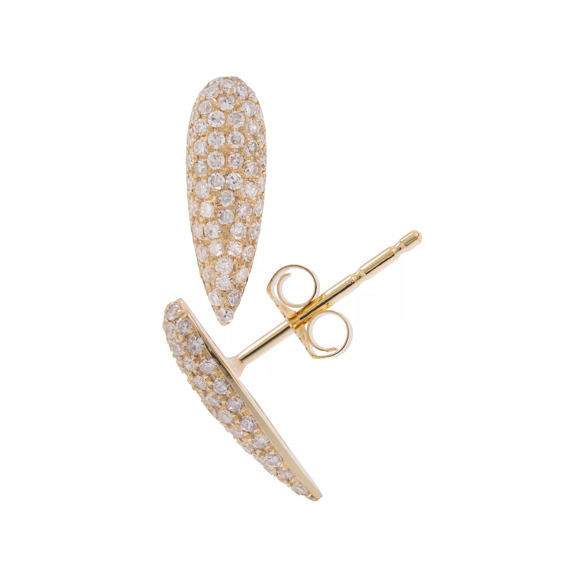 LUXLE 14k Gold 3/8 Carat T.W. Diamond Teardrop Stud Earrings, Women's Product Image