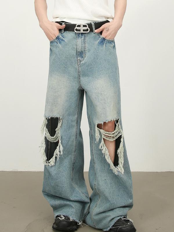 Men's Street Raglan Loose Jeans Product Image