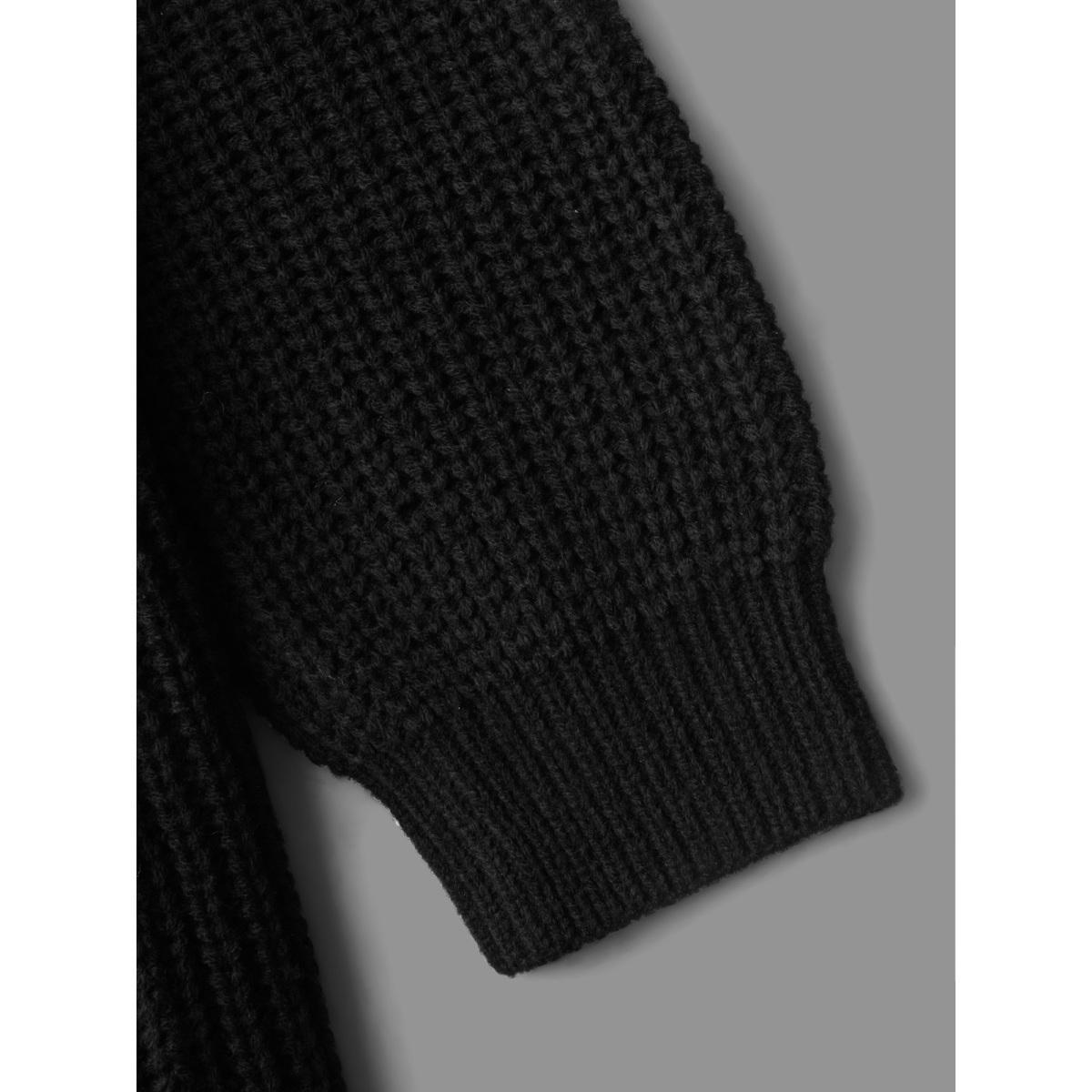 Plus Size Snowflakes Embroidered Open Cardigan Black Women Casual Loose Long Sleeve Everyday Cardigans BloomChic 14-16/1X Product Image