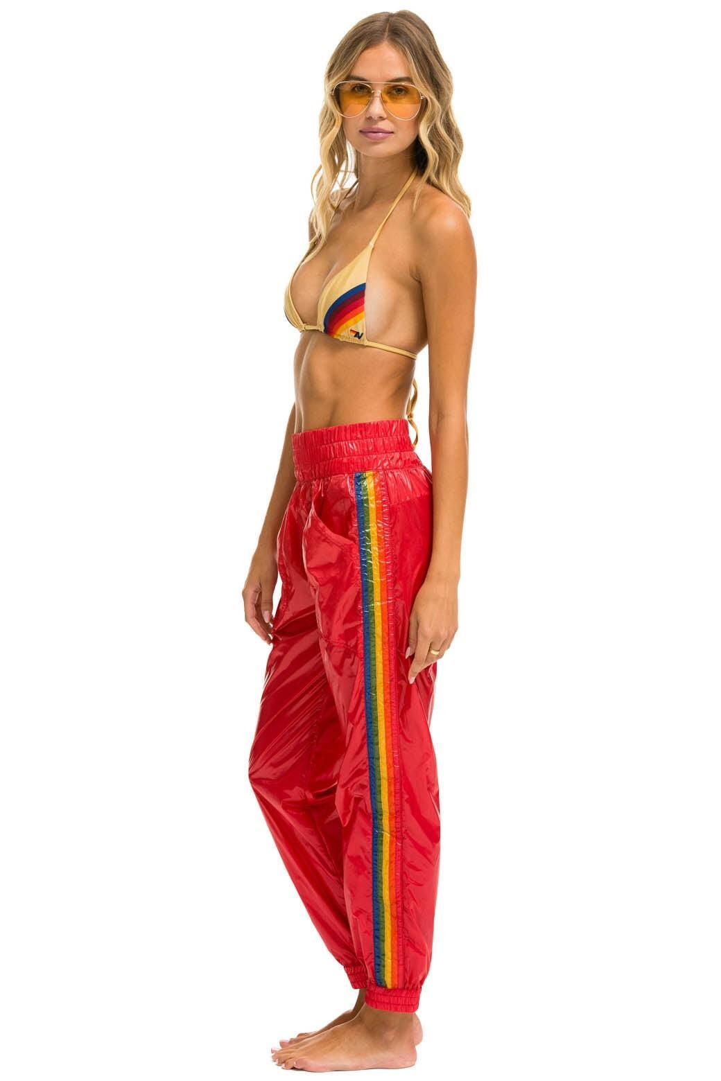5 STRIPE HI RISE WIND PANT - CHERRY Female Product Image