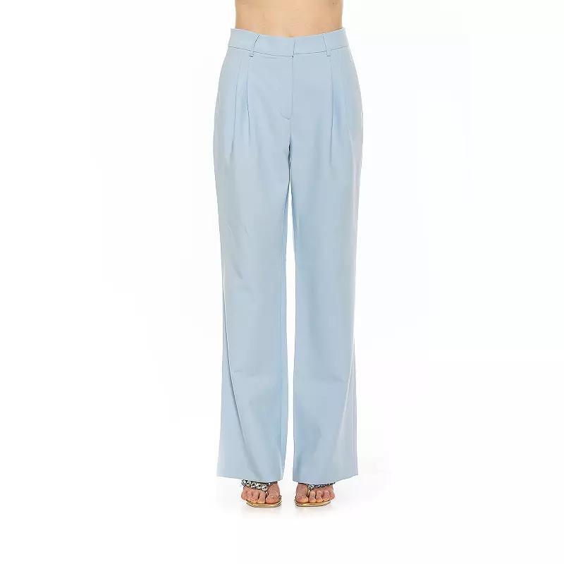 Women's ALEXIA ADMOR Ellie Wide Leg Pleated Pants, Size: 4, Halogen Blue Product Image