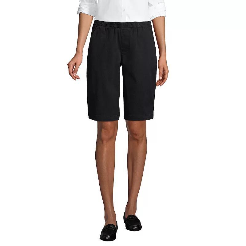 Women's Lands' End Pull-On Long Chino Bermuda Shorts, Size: 2, Evening  Chambray Product Image
