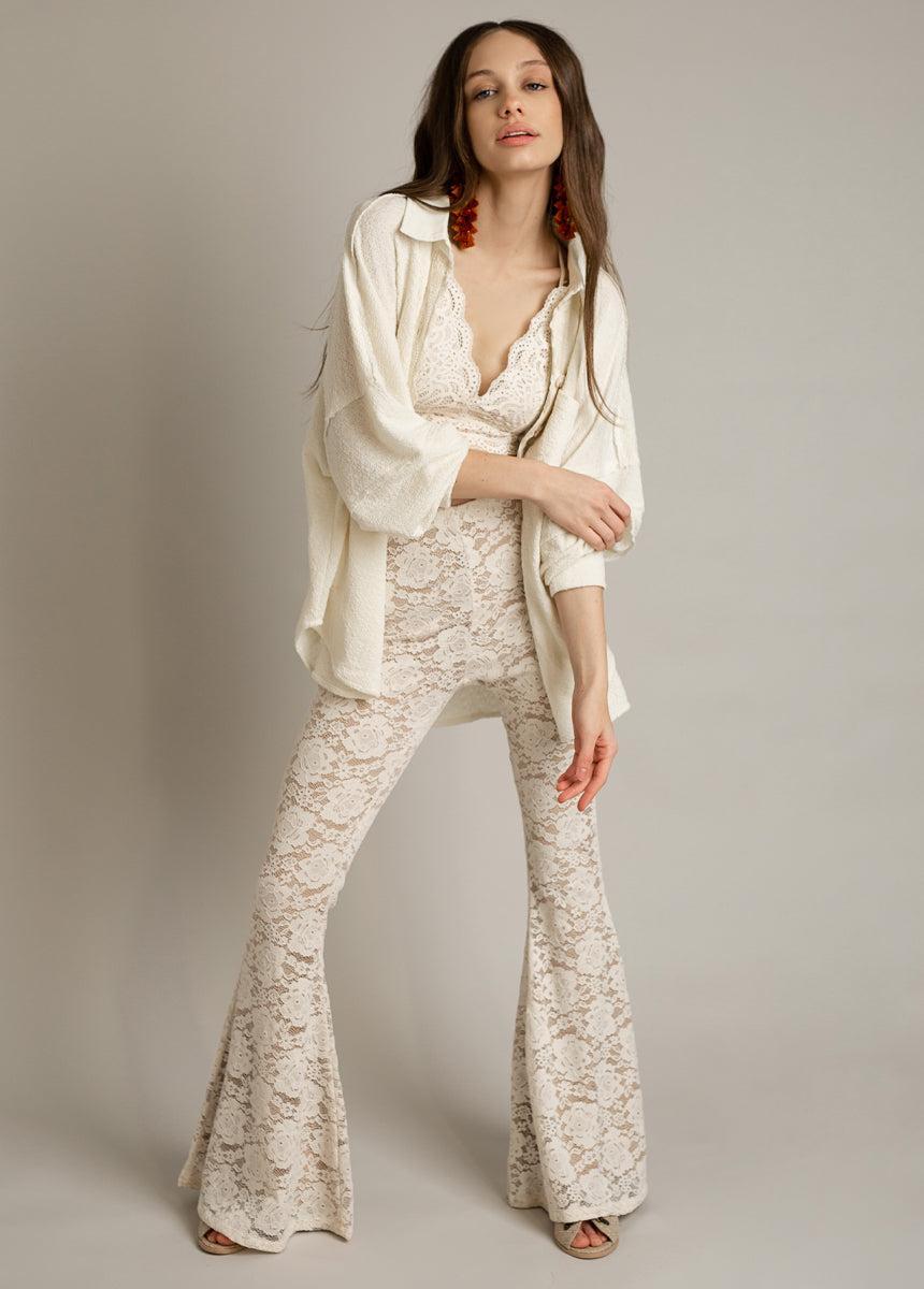 Abril Pant in Cream Female Product Image