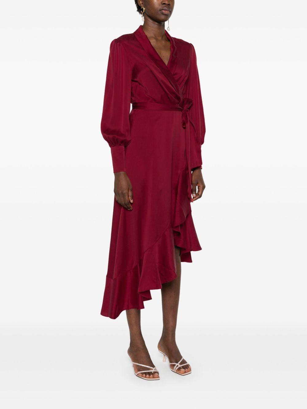 wrap silk midi dress Product Image