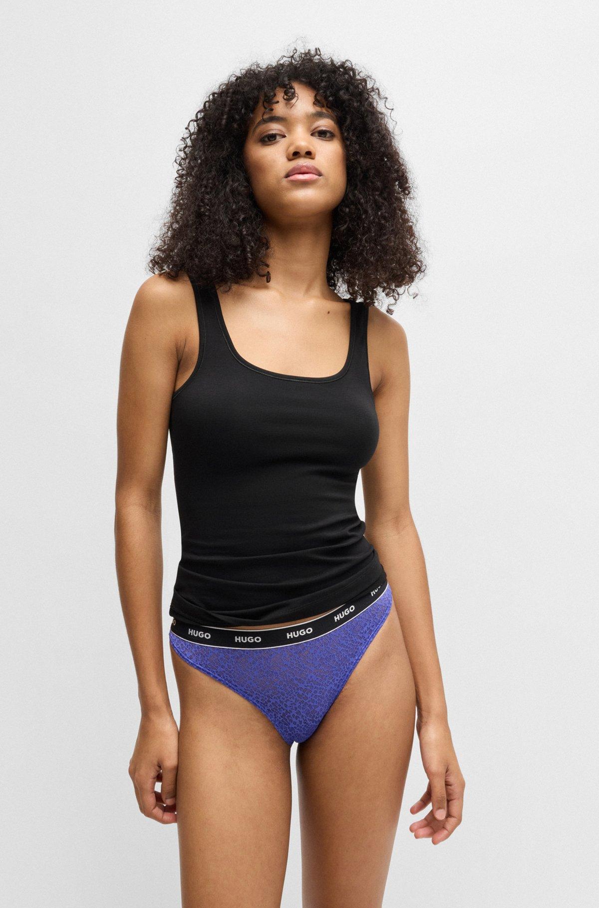 Three-pack of thongs in stretch lace Product Image