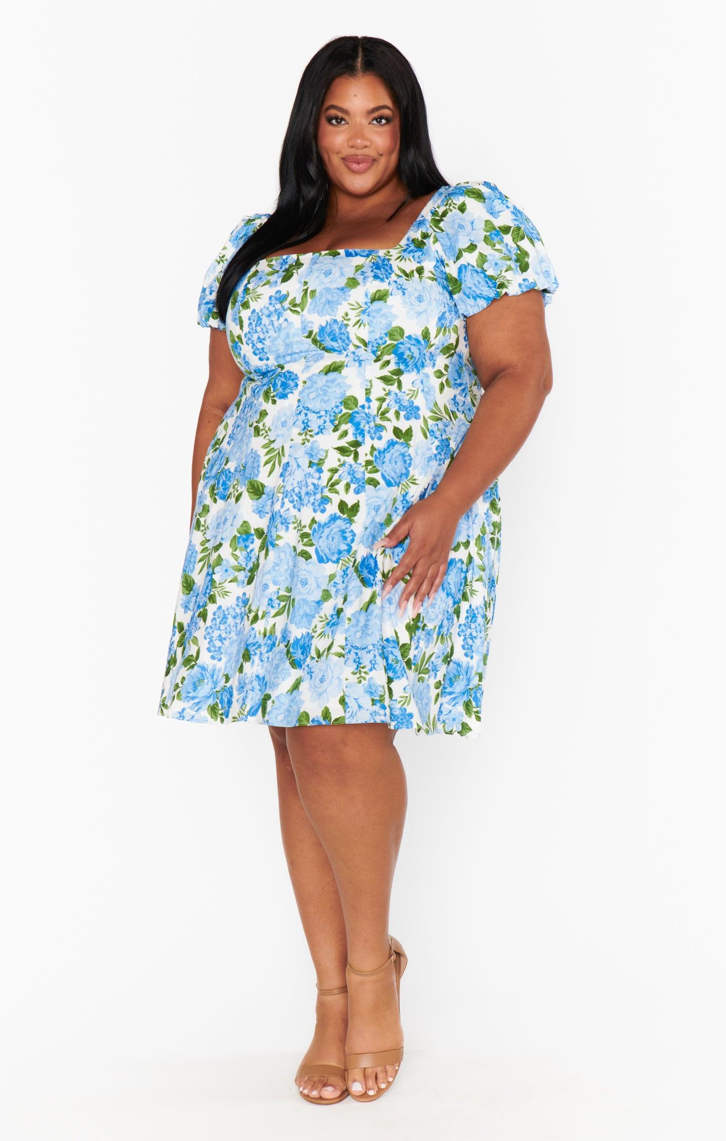 Mia Dress ~ Cottage Floral Blue Product Image