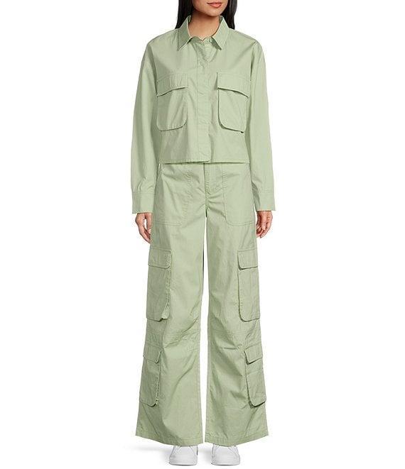 GB Woven Button-Front Cargo Coordinating Top Product Image