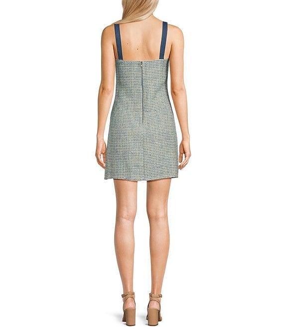 City Vibe Flat Strap Plaid Short Sheath Dress Product Image