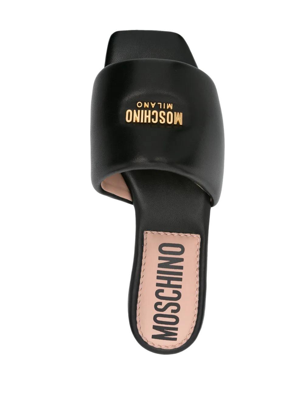 logo-plaque leather sandals Product Image