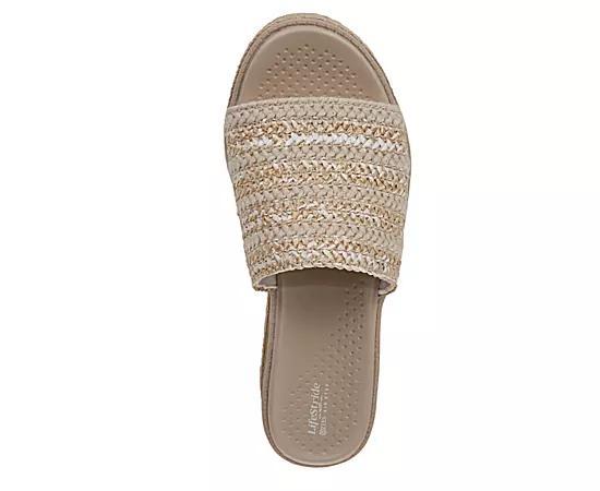 LifeStride Breezy Women's Slide Sandals, Size: 8, White Raffia Product Image