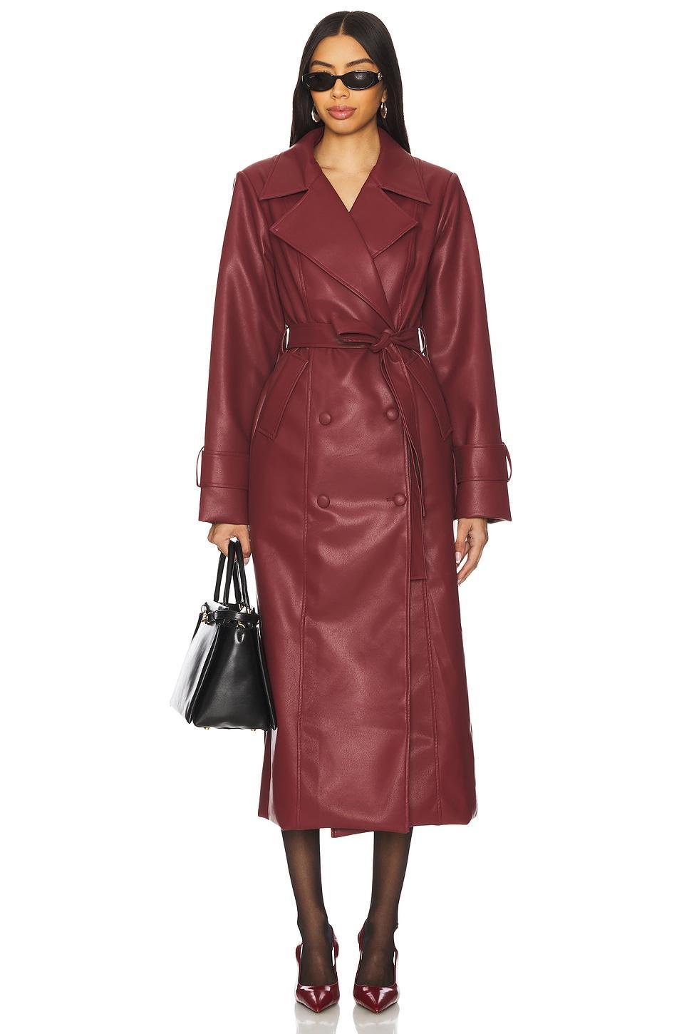 x REVOLVE Tyra Faux Leather Trenchcoat SNDYS Product Image