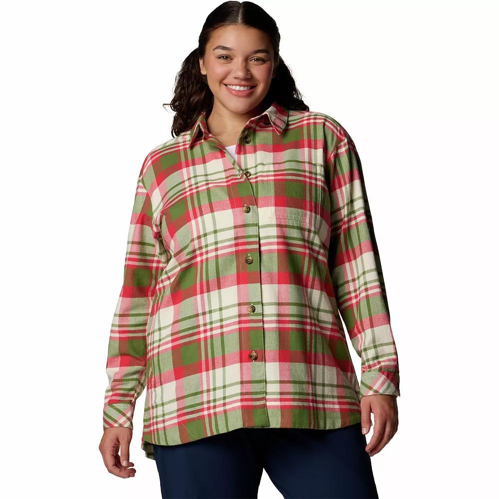Plus Size Columbia Holly Hideaway™ Plaid Flannel Shirt, Women's, Size: 2XL, Canteen Team Plaid Product Image