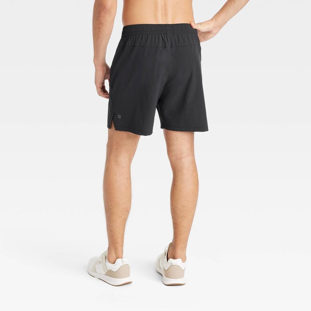 Mens Stretch Woven Shorts 7 - All In Motion Black Solid Product Image