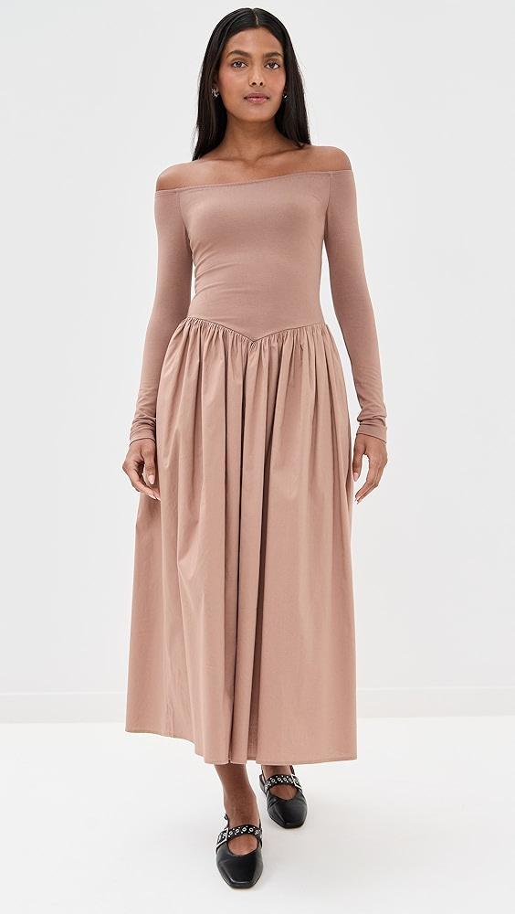 LE BOP Colette Mixed Fabric Off Shoulder Dress | Shopbop Product Image