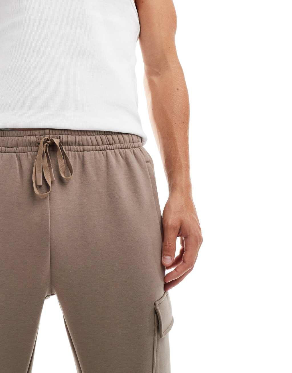 4505 Icon training quick dry performance cargo sweatpants in taupe gray  Product Image