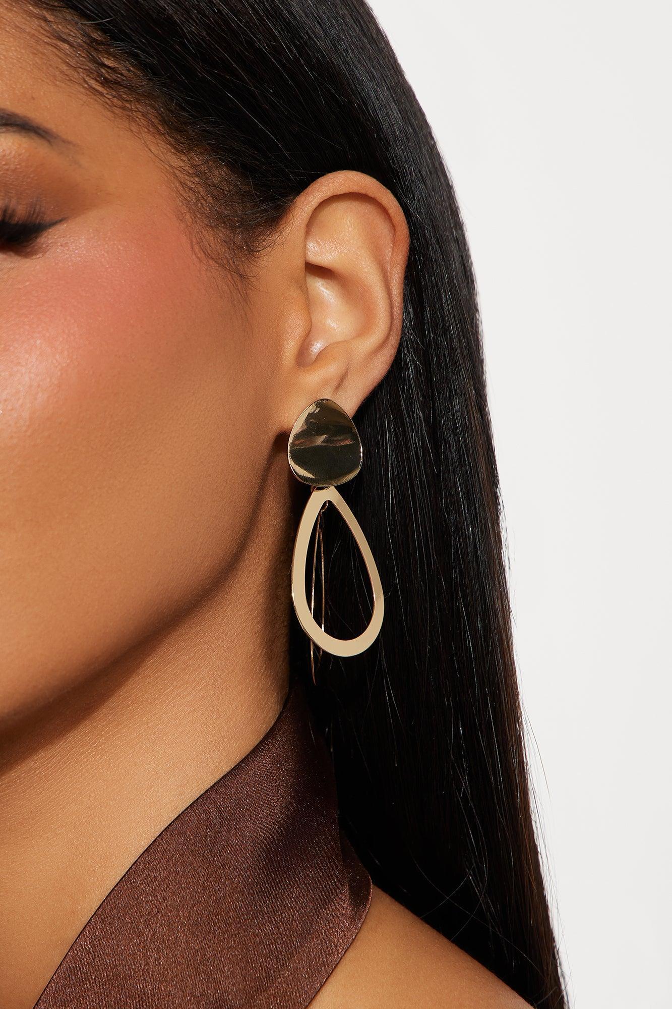 Samwell Metal Drop Earrings - Gold Female Product Image