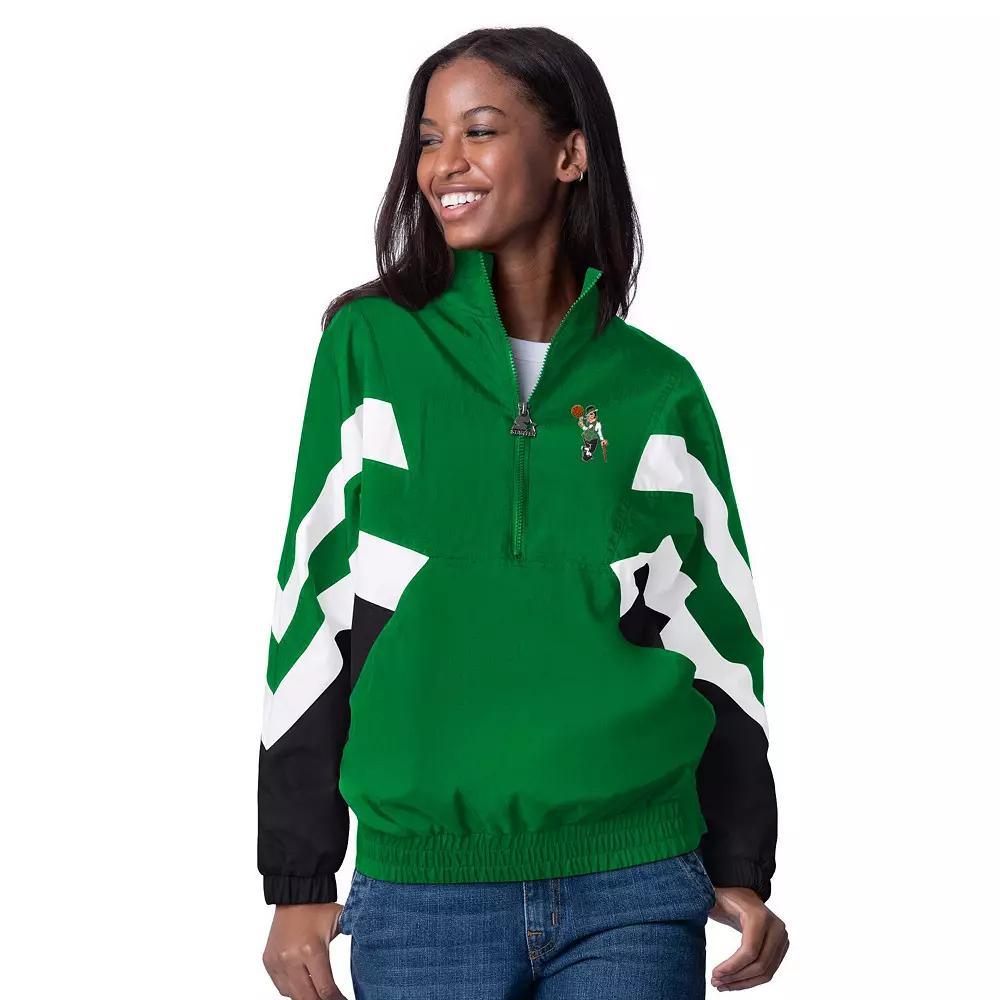 Women's Starter Kelly Green Boston Celtics Renegade Oxford Half-Zip Jacket, Size: 2XL Product Image