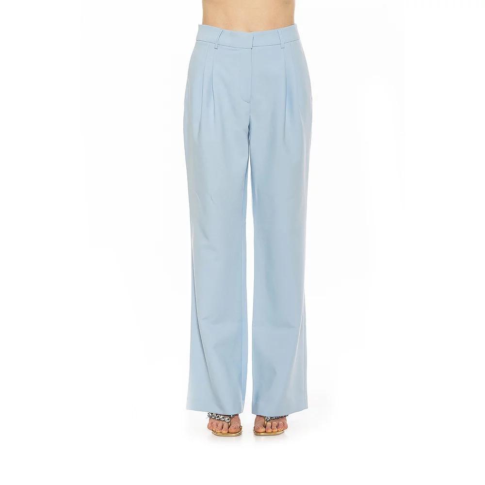 Women's ALEXIA ADMOR Ellie Wide Leg Pleated Pants, Size: 4, Halogen Blue Product Image