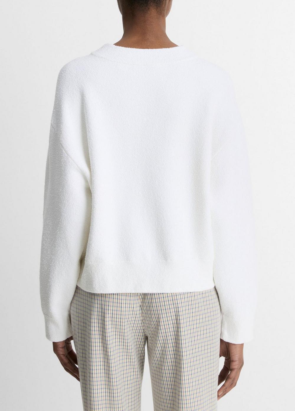 Womens Structured Cotton-Blend Boucl Sweater, Optic White, Size XS Vince Product Image