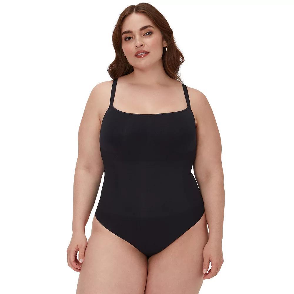 Women's Maidenform® Seamless Thong Bodysuit DMS830, Size: XL, Black Product Image