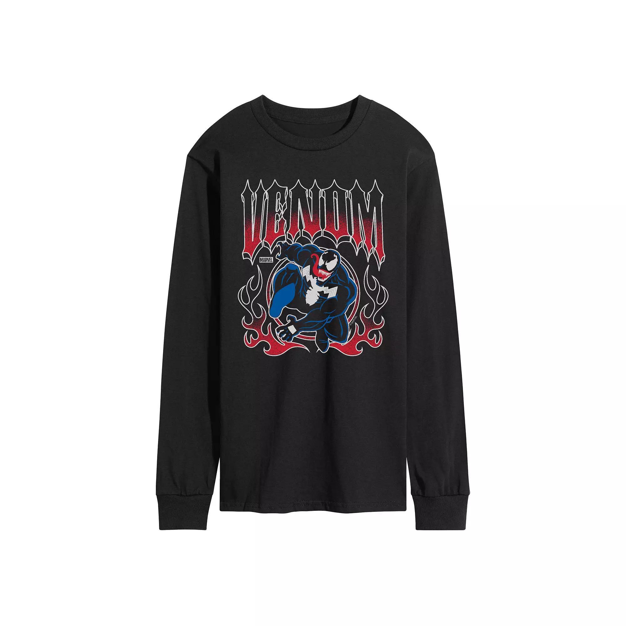 Mens Marvel Venom Metal Band Long Sleeve Graphic Tee Product Image