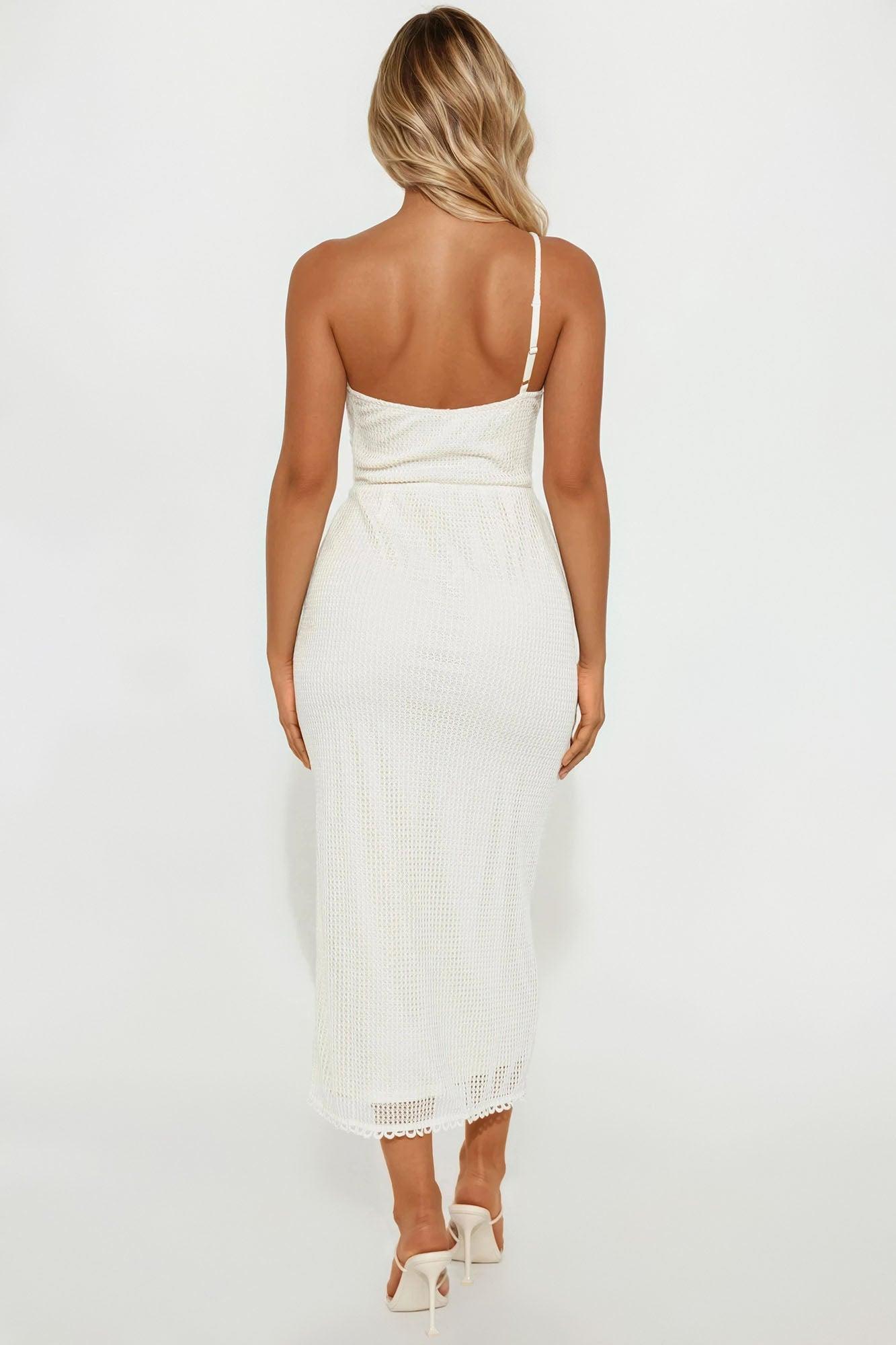 Freida Crochet Flower Midi Dress - Cream Female Product Image