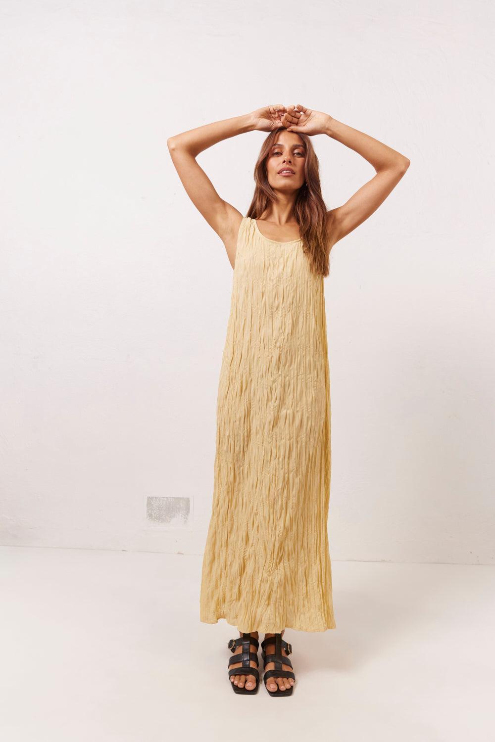 Cate Smock Midi Dress Butter Product Image