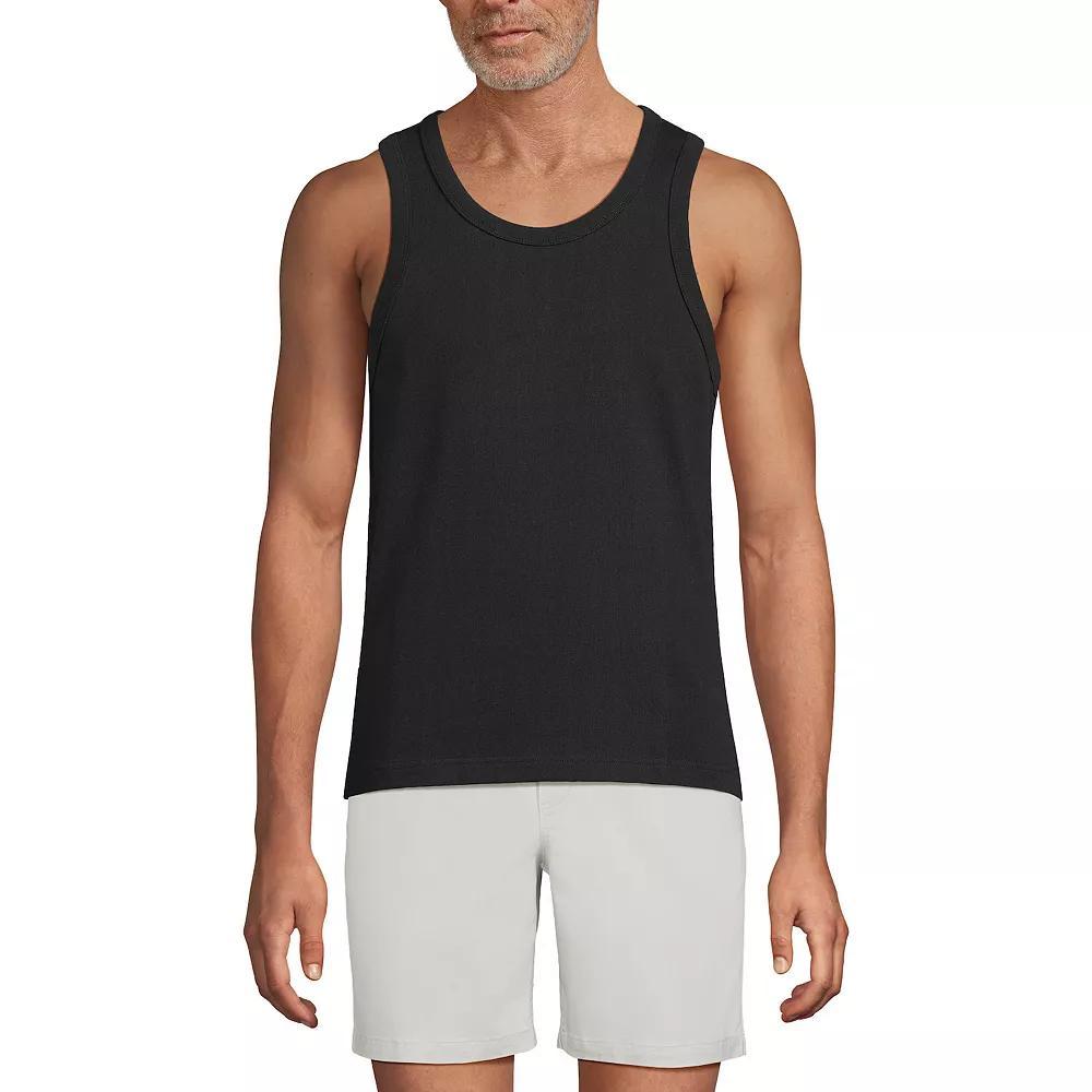 Men's Lands' End Heavy Weight Tank Top, Size: Large, Black Product Image