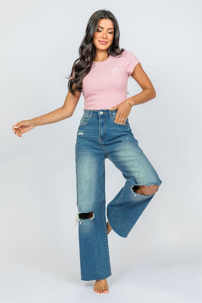 Kelsea Medium Wash Tall Wide Leg Jeans FINAL SALE Product Image