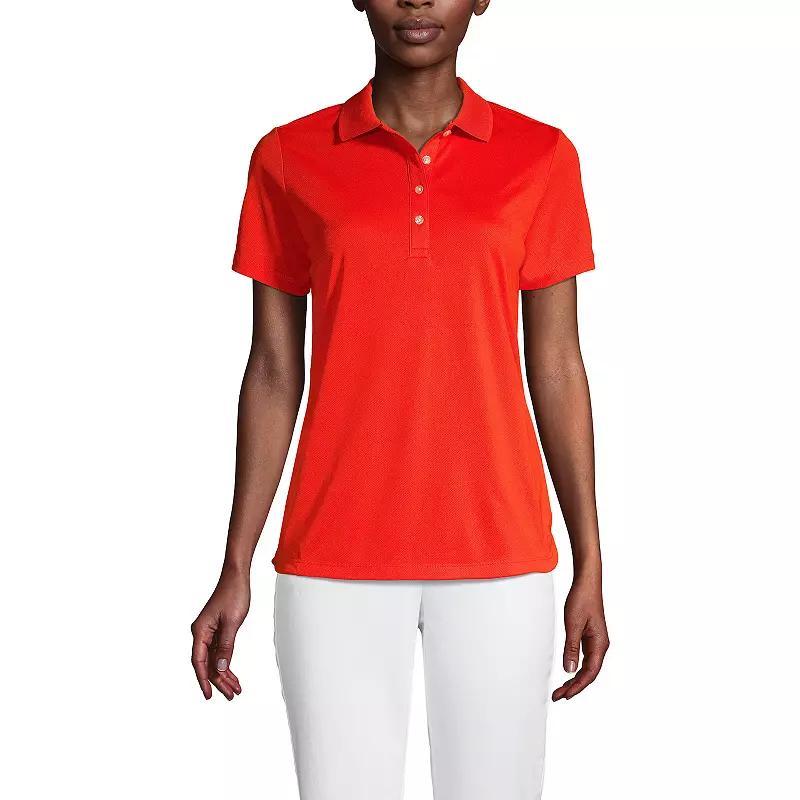 Women's Lands' End Short Sleeve Solid Active Polo Shirt, Size: XL, True Blue Product Image