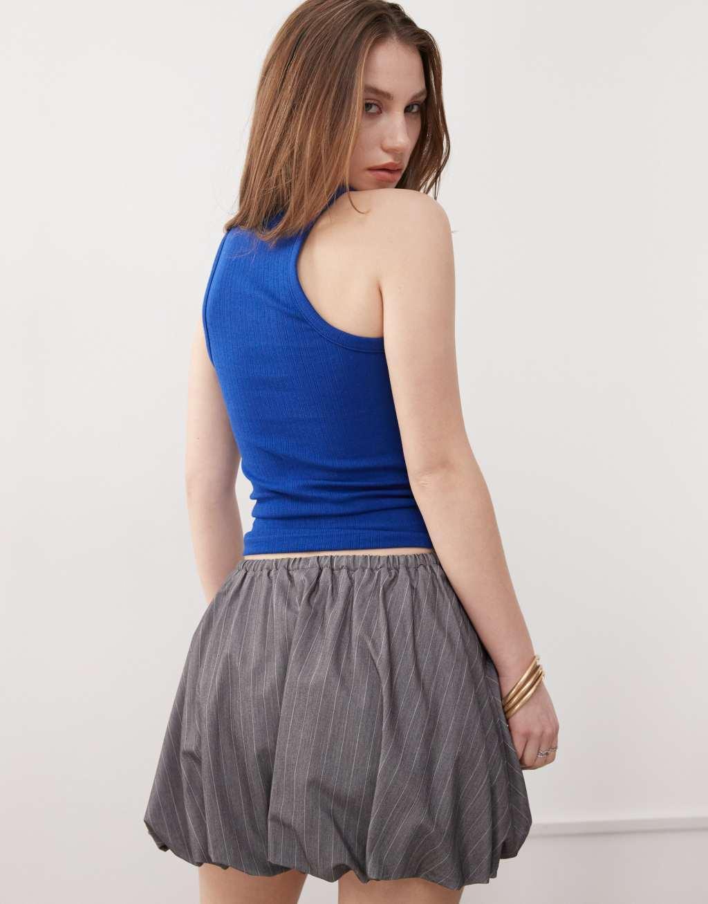 COLLUSION pointelle tank top in navy Product Image