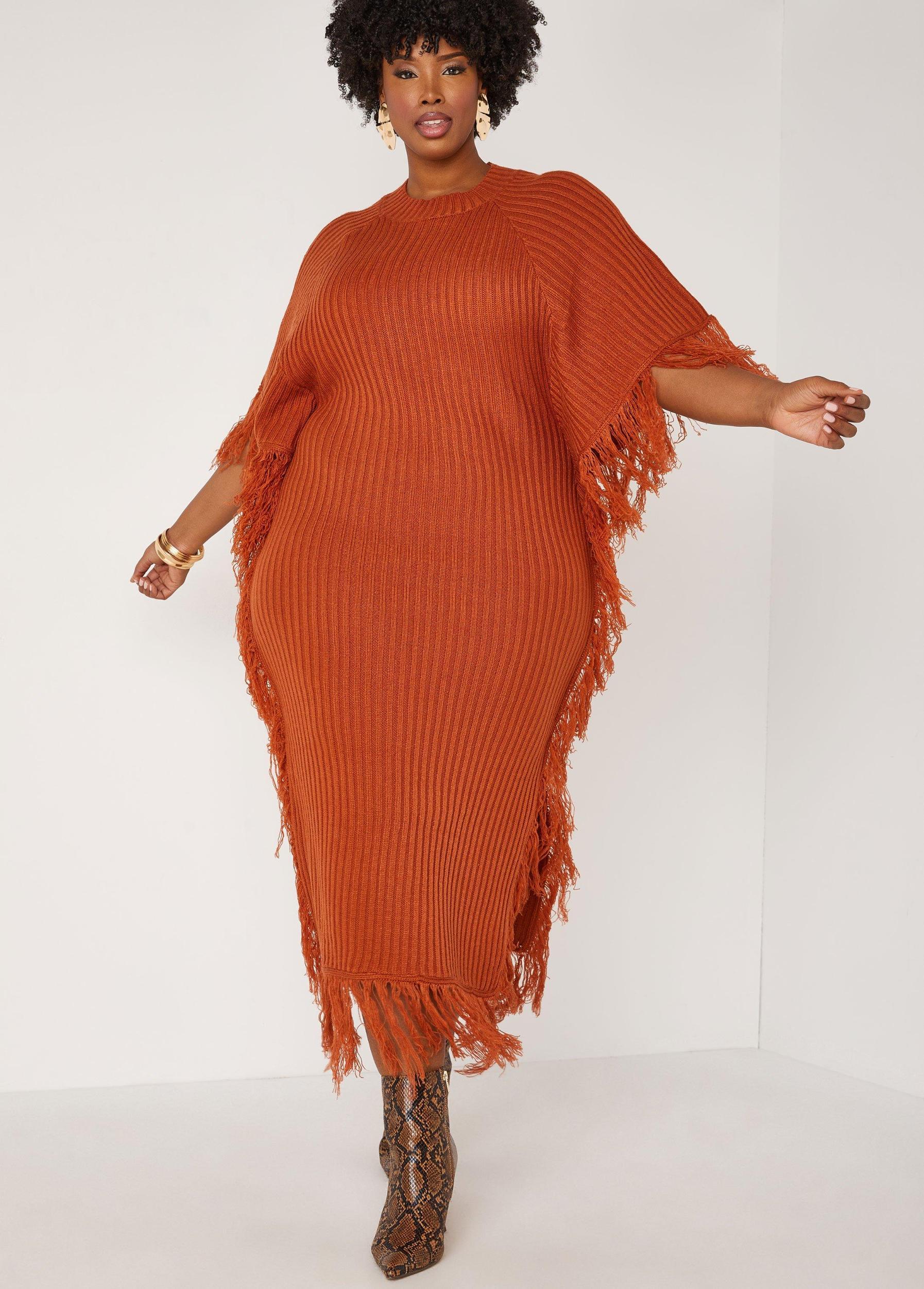 Fringed Midaxi Sweater Dress Product Image