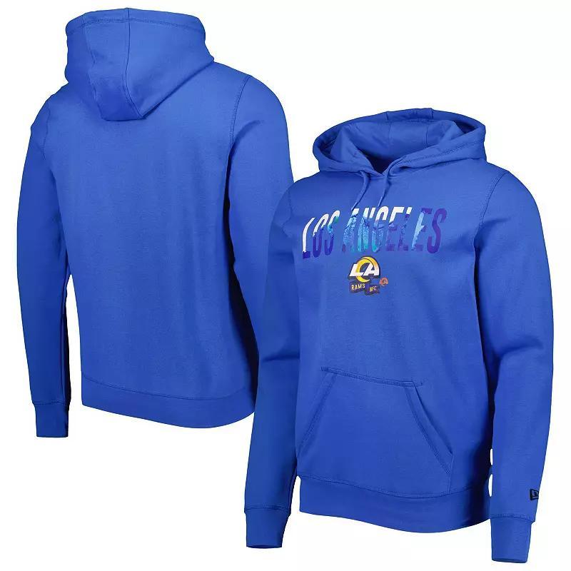 Men's New Era Royal Los Angeles Rams Ink Dye Pullover Hoodie, Size: Medium, Blue Product Image