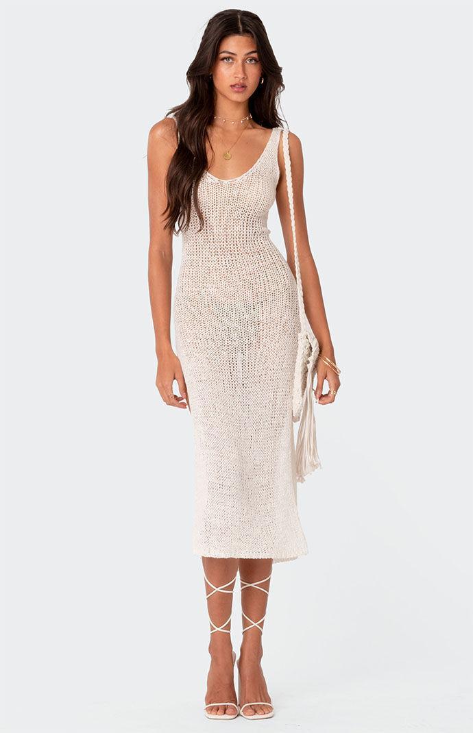 Edikted Women's Nevea Open-Back Knitted Midi Dress Product Image