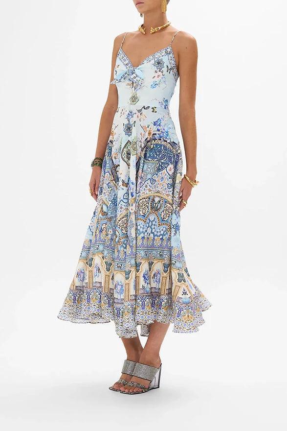 CAMILLA Long Dress With Tie Front Product Image
