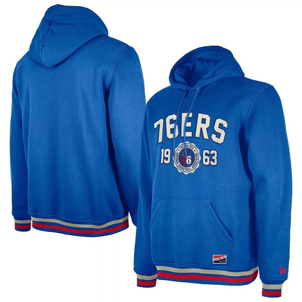 Men's New Era Royal Philadelphia 76ers Throwback Vintage Pullover Hoodie, Size: Small, 76r Blue Product Image