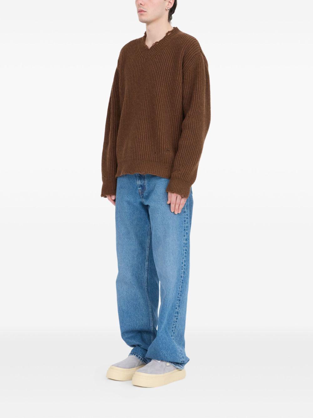 ribbed V-neck sweater Product Image