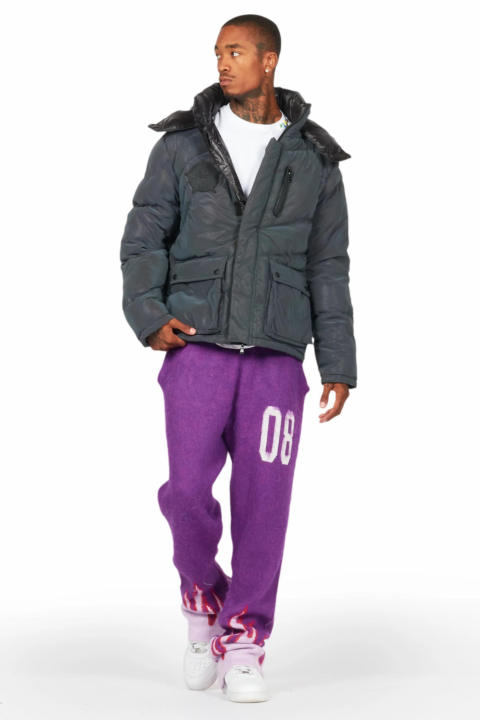 Holger Purple/Pink Graphic Stacked Flare Mohair Track Pant Male Product Image