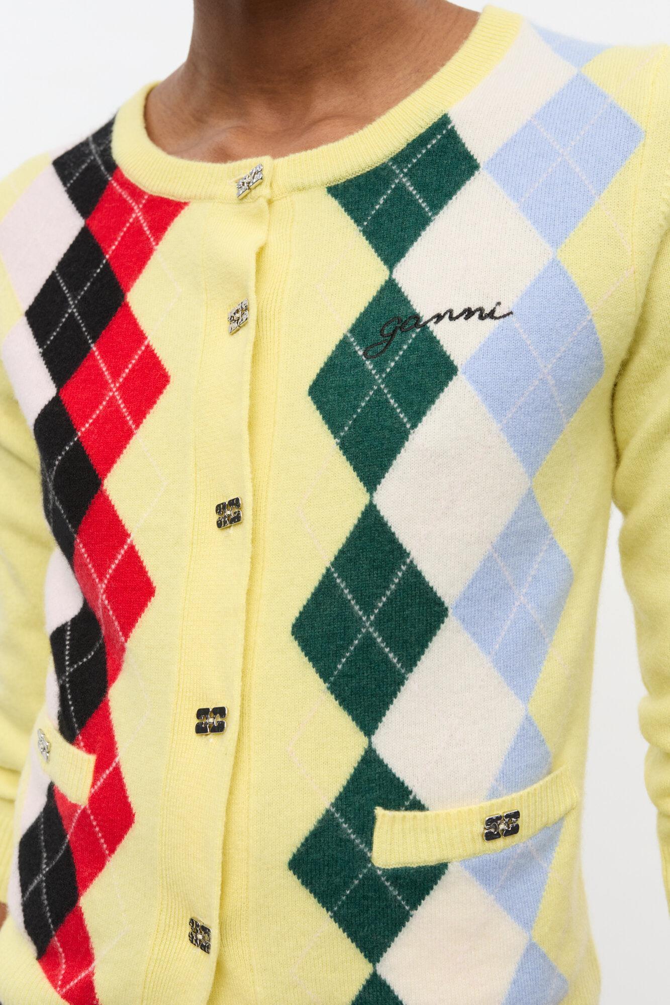 Yellow Check Cardigan Product Image