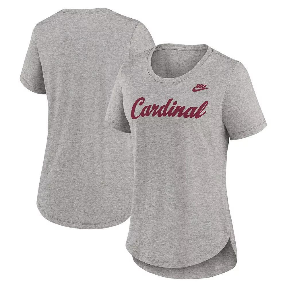 Women's Nike Heather Gray Stanford Cardinal Legacy Tri-Blend T-Shirt, Size: XXL, Grey Product Image