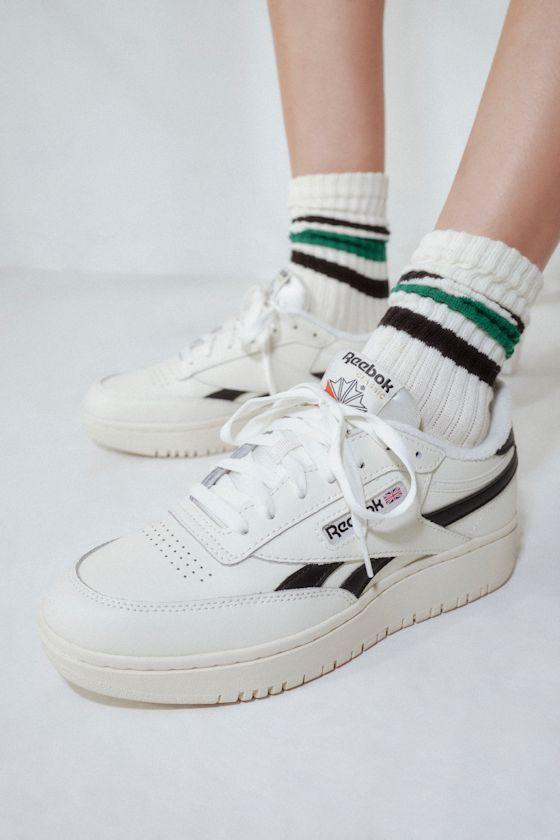 Club C Double Revenge Chalk and Core Black Leather Sneakers Product Image