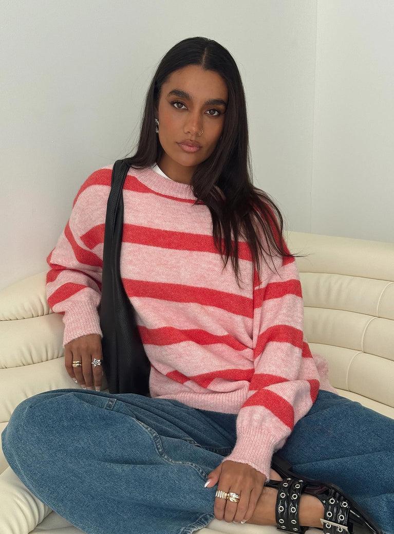 Ryanna Sweater Pink / Red Stripe Product Image
