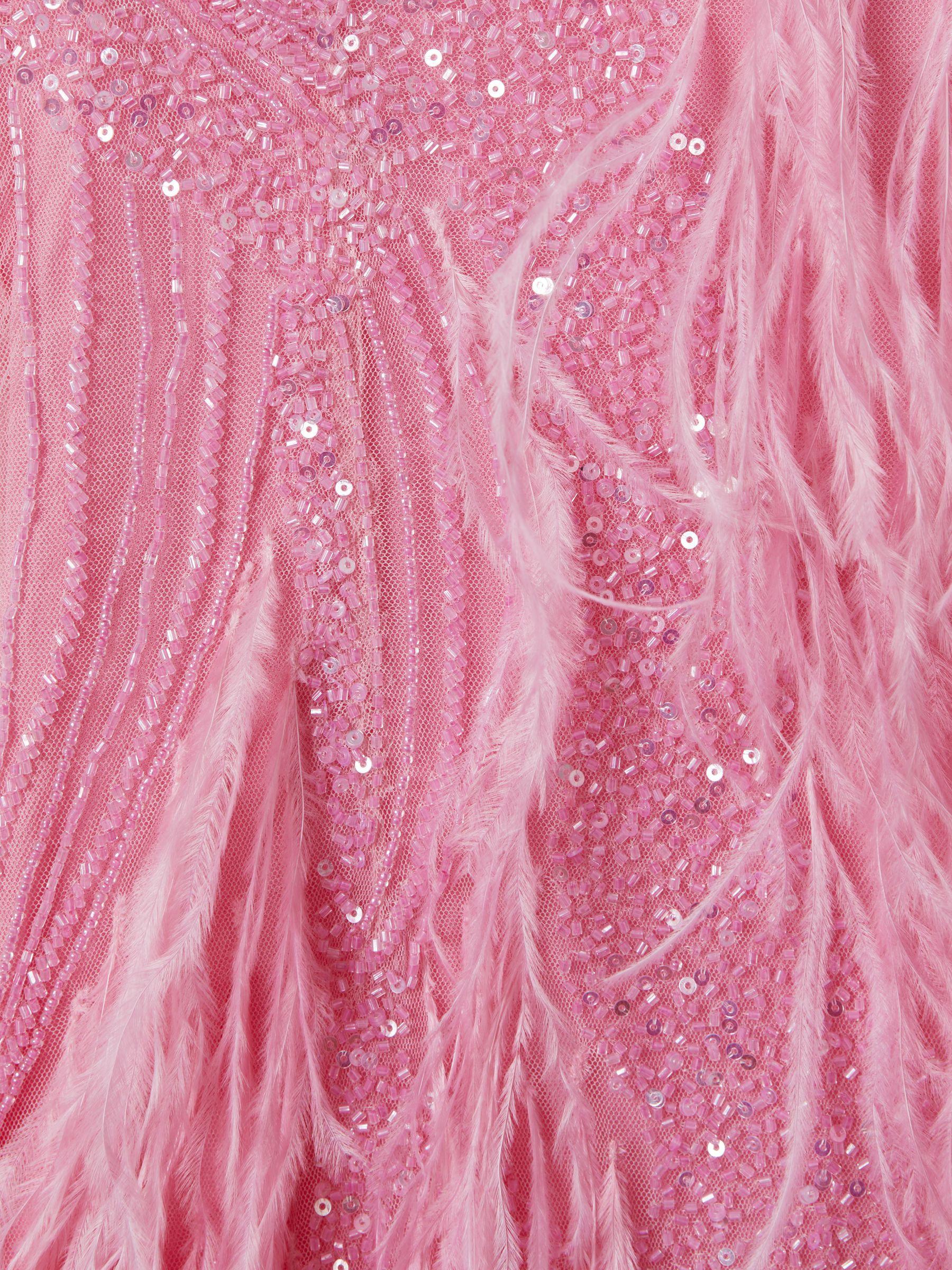 Rachel Gilbert Sequin Feather Midi Dress in Orchid Product Image