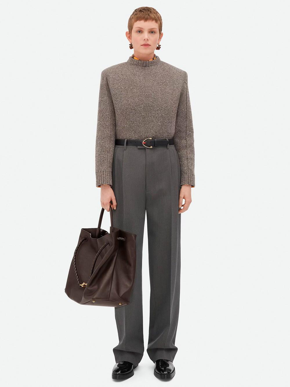 Women's Wool Tailored Jumper in Riverbed melange Product Image