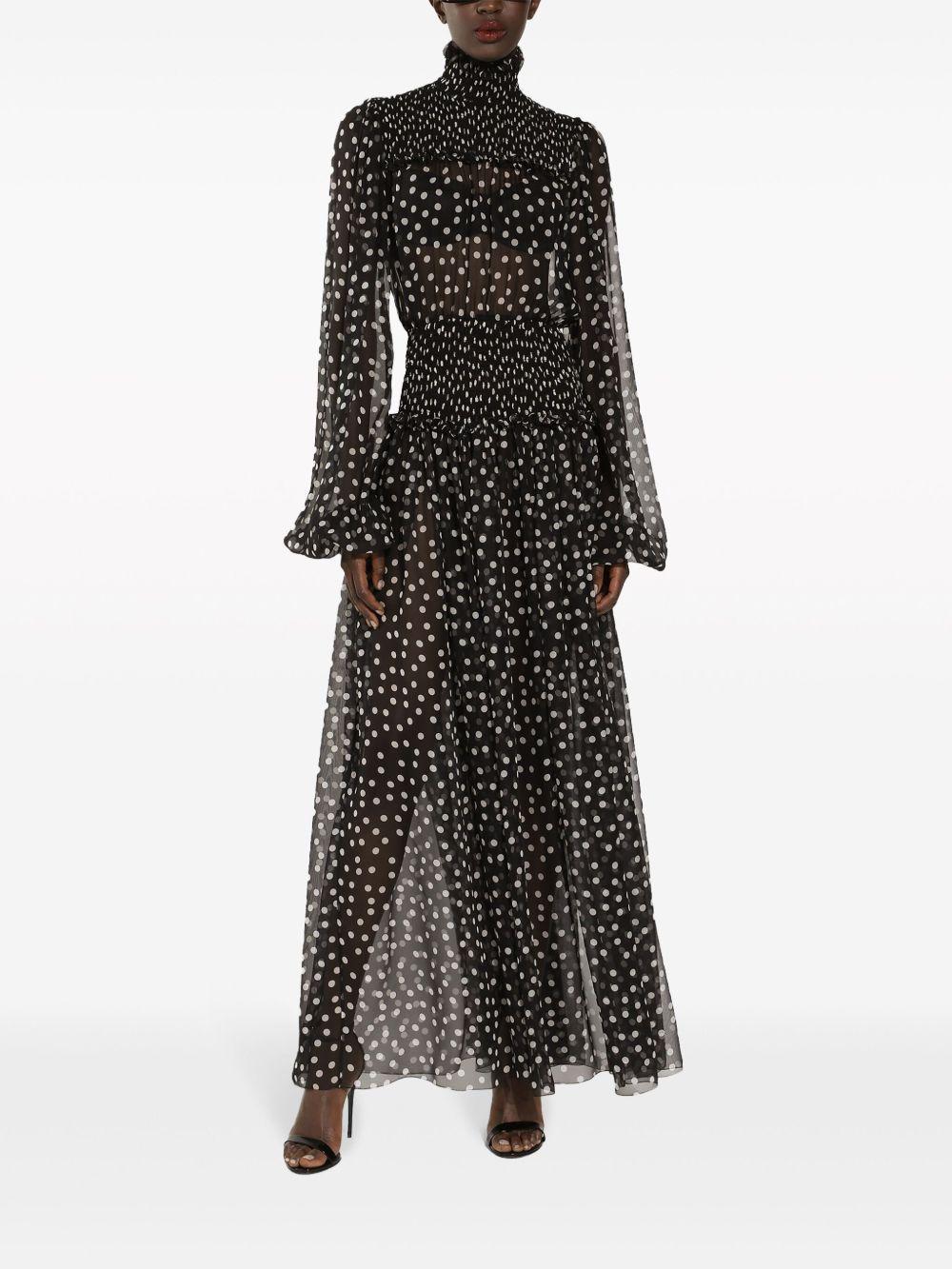 polka dot-print silk dress Product Image